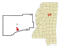 Location of Eupora, Mississippi