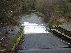 Weir on Sea Cut from A171 bridge looking east.