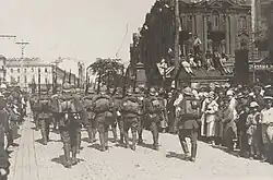 Polish infantry on Dumskaya ploshchad (currently Maidan Nezalezhnosti)