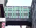 Historic Art Deco triple-deck skybridge over 32nd St that once connected the New York Gimbels flagship store with Saks-34th Street, also owned by the chain