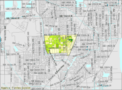 U.S. Census Bureau map showing CDP boundaries