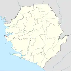 Location of Western Area Urban District in Sierra Leone