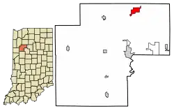 Location of Buffalo in White County, Indiana.