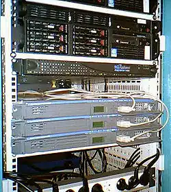 The Wikimedia Foundation Paris servers in the Telecity Centre in 2004.[14]
