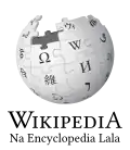 Wikipedia logo displaying the name "Wikipedia" and its slogan: "The Free Encyclopedia" below it, in Fijian