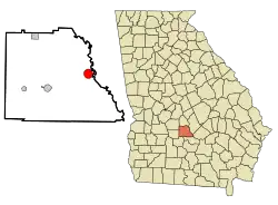 Location within Wilcox County and Georgia