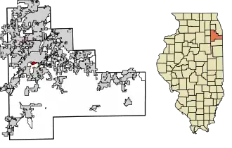 Location of Rockdale in Will County, Illinois.