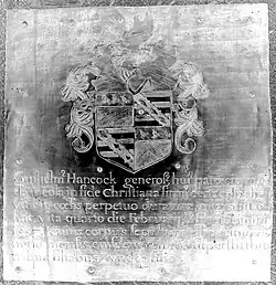 Monumental brass of William Hancock (d.1587)