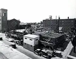 The Stillwell under construction, January 1926. First Congregational Church in the background.