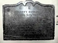 Wincenty Danilewicz Epitaph at Holy Trinity Church in Jędrzejów, Poland, 1878