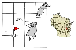 Location of Omro in Winnebago County, Wisconsin.