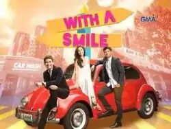 An image of Christian Bautista, Andrea Torres and Mikael Daez leaning on a red car. The series title is displayed on a street sign, on the upper side of the image. The logo of GMA Network is displayed on the upper right side of the image.