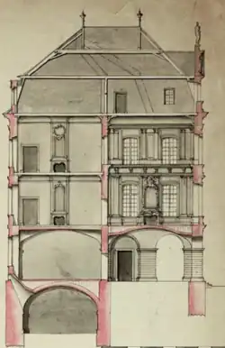 Intersection of the baroque-style Bischofshof palace (Landeshauptarchiv Koblenz)