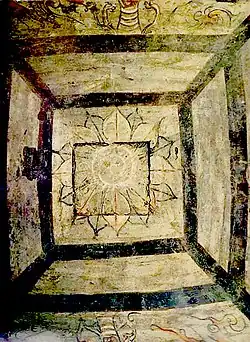 Lotus above the world, looking down on heavens and earth below