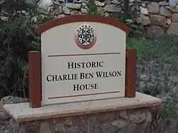 Charlie Ben Wilson Rock House marker