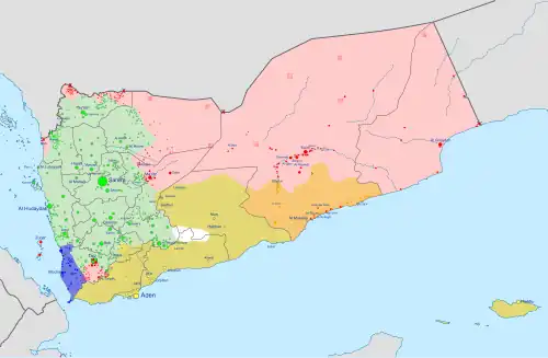 Map of Yemeni Civil War