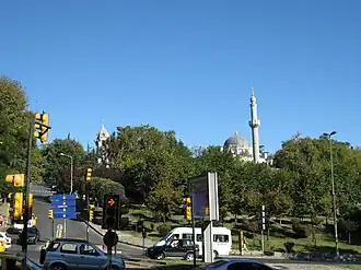 A scene of Yıldız, mosque and the clock tower