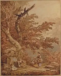 Women in Landscape (ca. 1773), ink, wash, & chalk, 36.6 x 28.7&nbsp;cm., Metropolitan Museum of Art