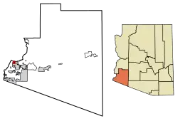 Location of Avenue B and C in Yuma County, Arizona.