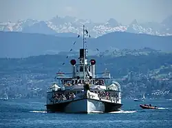 The DS Stadt Zurich paddle steamer on Lake Zurich in 2009