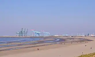 Zeebrugge beach and outer port