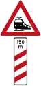 Sign 156-11 / 156-21 Railroad crossing with three-striped warning – custom distance