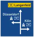 Sign 440 Autobahn junction entrance sign