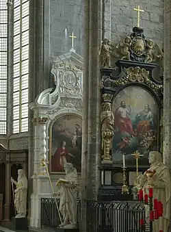Side altars (Altar of the Holy Trinity and Altar of the Faithful Souls)-last quarter of the 17th century