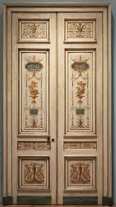Neoclassical painted double-leaf door, 1790s, by , in the Cleveland Museum of Art (US)