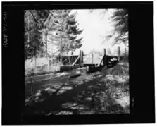 All gates, crib, and retaining wall from downstream, south bank