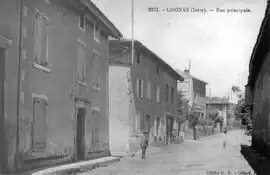 The main road of Chonas-l'Amballan in 1912