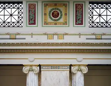 Polychrome Greek Revival Ionic capitals in the Washington Union Station, Washington, D.C., US, by Daniel Burnham, c.1907