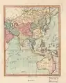The map of Asia in 1796, which also included the continent of Australia (then known as New Holland)