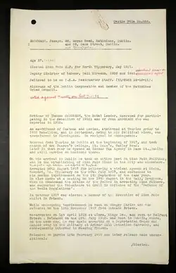 British Army intelligence file for Joseph McDonagh